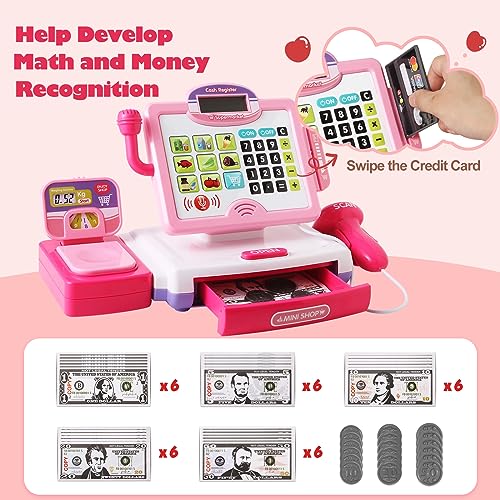 image for BAODLON Pretend Play Calculator Cash Register Toy Gift for Kids Girls 