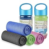 NACHLYNN 4 toallas refrescantes para cuello y cara, 40 x 12 pulgadas, toalla de microfibra suave y transpirable para enfriamiento instantáneo, toallas de hielo para yoga, deportes, correr, fitness,