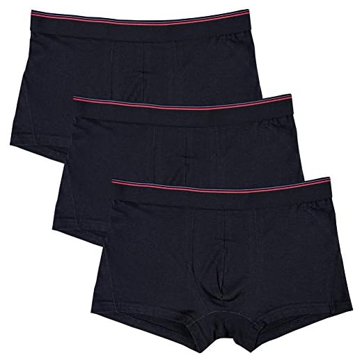 Cueca boxer masculina de algodão e cintura baixa da LALUNA BRIDE, pacote com 3, Black-pack of 3, XX-Large