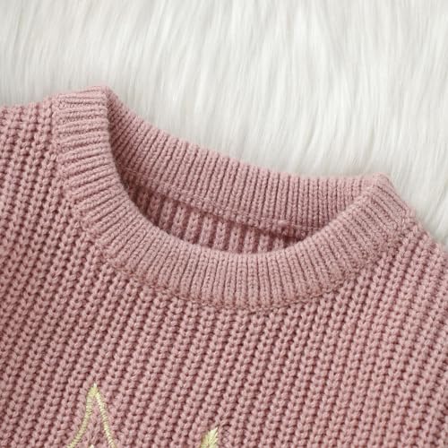Toddler Girls Sweater Long Sleeve Pull On Bunny Top Spring Fall Winter Clothes Easter Sweater3