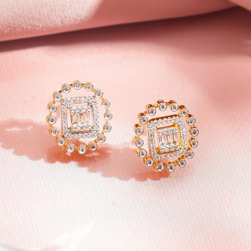 Image of Rubans Pendant Necklace Set American Diamond and Zirconia Gift Jewellery for Women & Girls