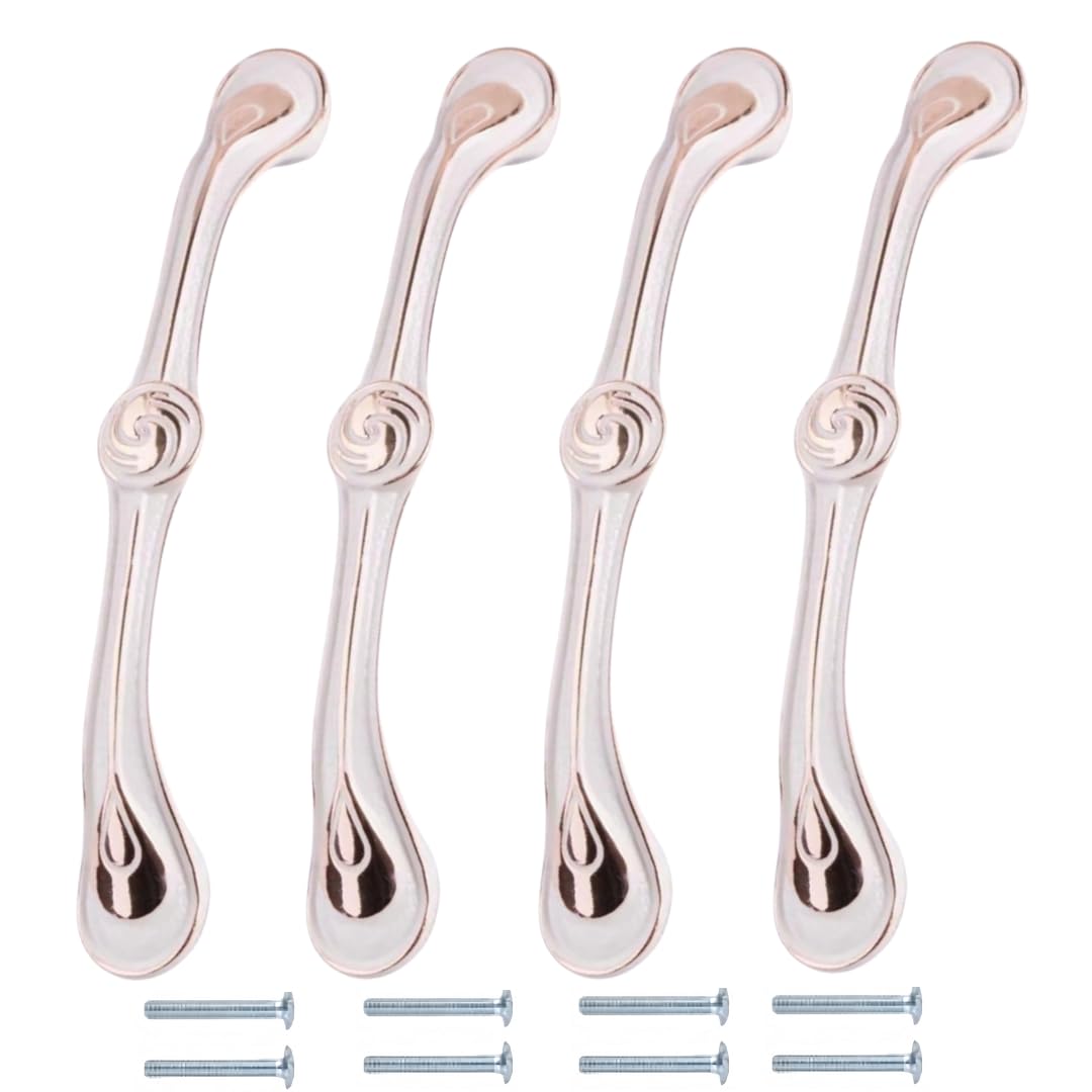 NLQCSXWEP Zinc Alloy Cabinet Bow Handle, Zinc Alloy Aluminum Cabinet Handles 4-Pack Multicolor(720-128mm Ivory White)