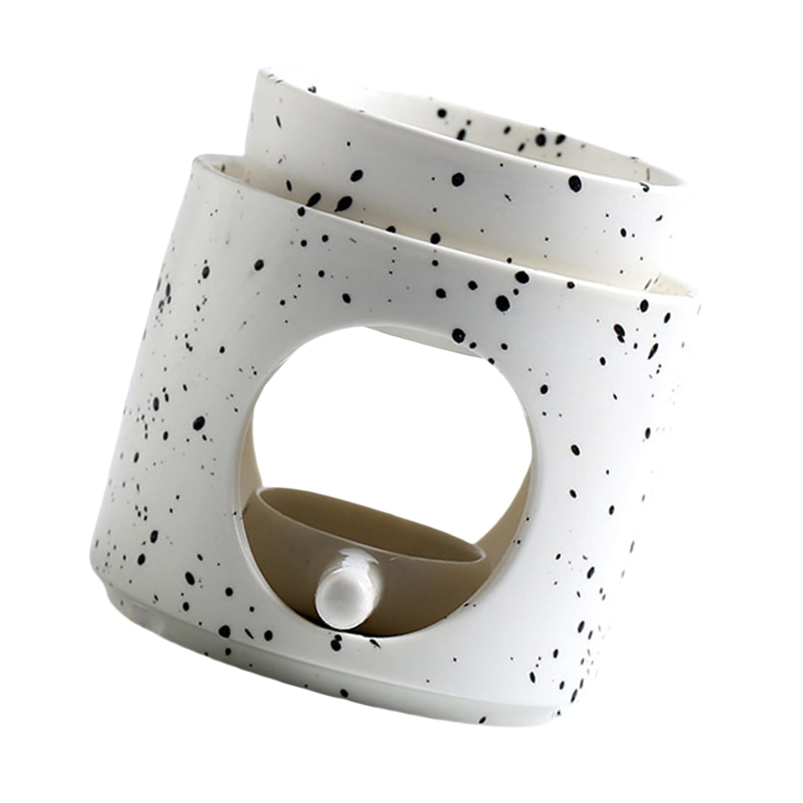 Colorful Dots Ceramics Aromatherapies Diffuser Burners with Tealight Spoon and Removable Bowl for Scented Distribution Tealight Holder