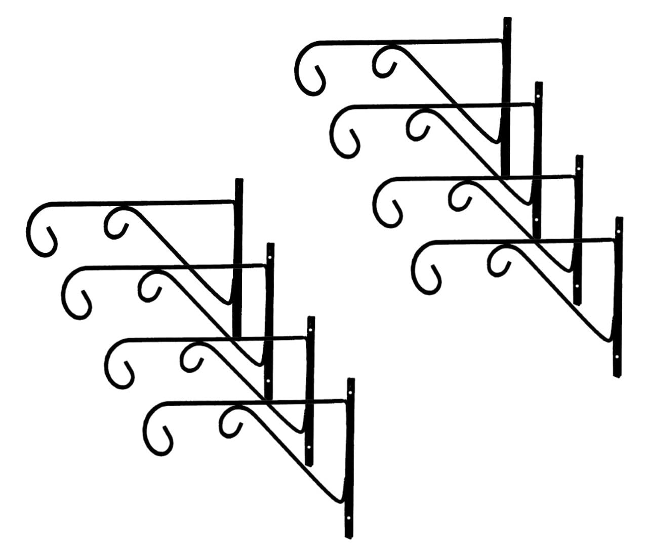 N.A Supplier Wall Mounted Metal Bracket for Pots Hanging Hook, Birds Feeders, Flower Baskets, Planters, Lanterns, Indoor/Outdoor Use- Black Set of 8 (B09SGMC6BK) Amazon Price History, Amazon Price Tracker