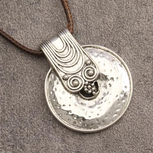 Leather Necklace for Women Long Boho Pendant Hippie Choker Necklace Bohemian Layered Leather Rope Wooden Jewelry Gifts3