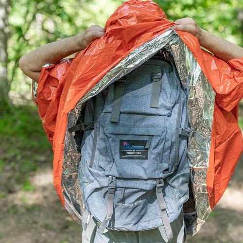 Image of ELK Emergency Poncho 4-Pack - Heat Retention, Mylar Reversible Thermal Raincoat Blanket, Reflective for Increased Visibility - Outdoor Camping Survival Gear