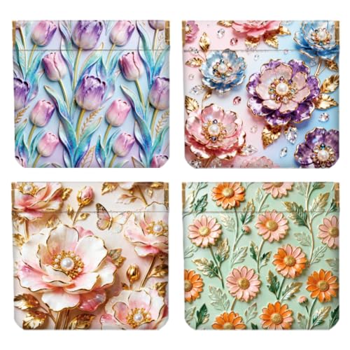 El mejor regalo para adultos: Pack de 4 monederos pequeños de cuero Peacoblue con relieve 3D