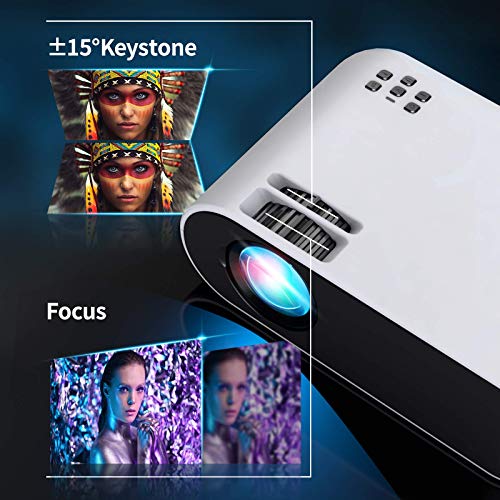 Mini Projector, GooDee W18 WiFi Movie Projector with Synchronize Smartphone Screen with 1080P Support and 200’’ Video Projector Support TV Stick, HDMI, VGA, USB, Laptop, PS4, and iOS/Android Phone - Thumbnail 4