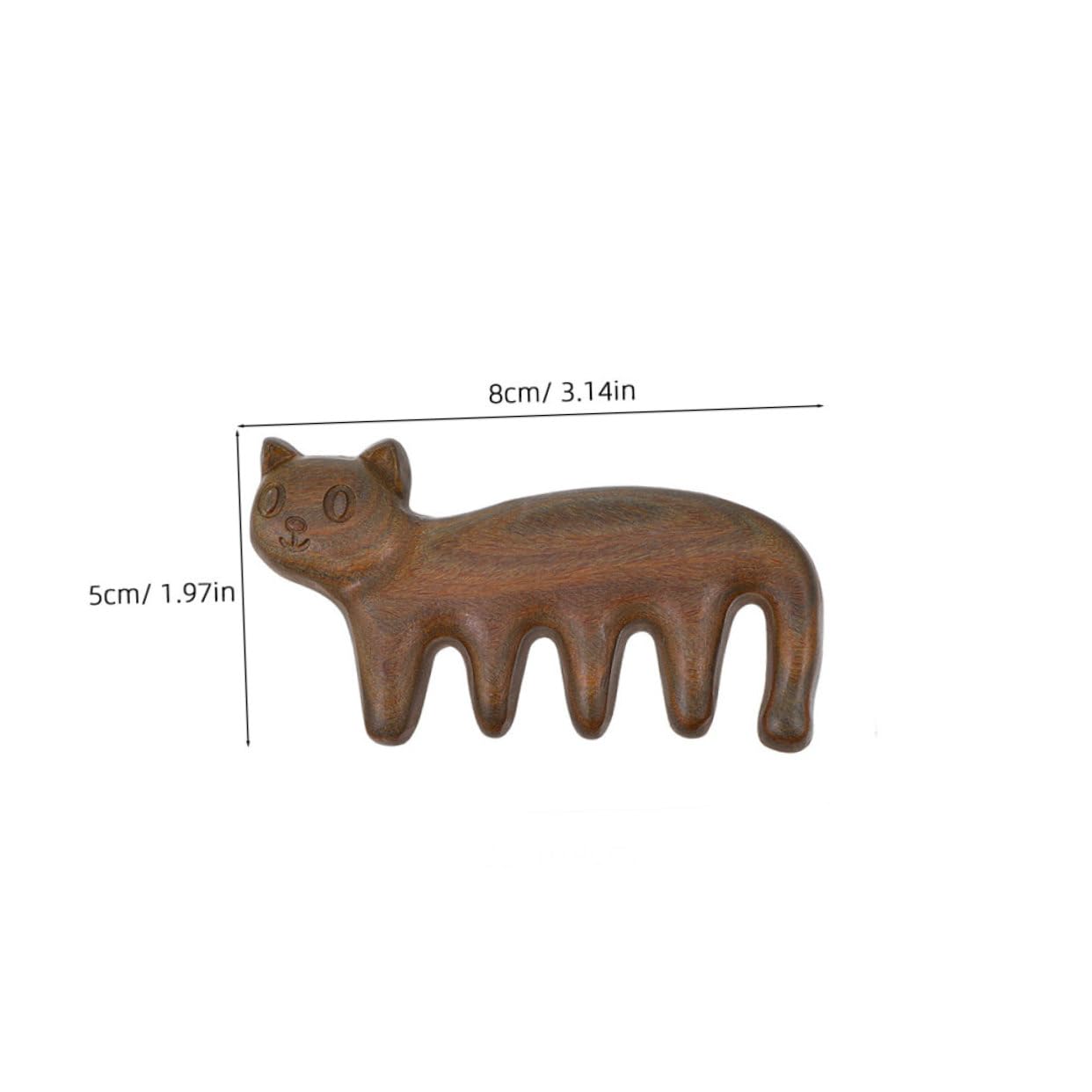 Didiseaon Portable Scalp Massager Comb 2 Pack Handheld Cat-shape Wooden Massager for Relief Blood Circulation