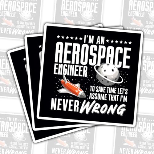 (3 Pcs) Aerospace Engineer Sticker – Funny Rocket Science Quote Vinyl Decal Waterproof for Laptop, Notebook, Water Bottle, Engineering Desk – 3 Inch
