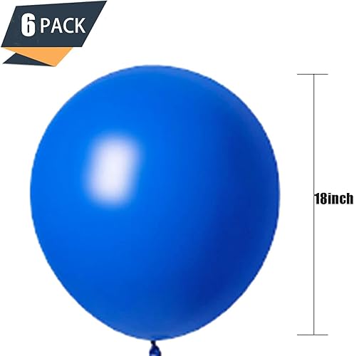 Miniatura 2 de Globos de color azul real de 18 pulgadas, paquete de 6 globos gigantes gruesos de color azul oscuro para bodas, cumpleaños, baby shower, compromiso,
