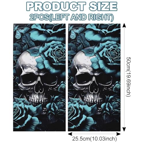 Image of JSCARLIFE Skull Car B-Pillar Sticker, PVC Waterproof Vinyl Decal for Door Center - Cool Skull Graphics for Car Window Side Door, Universal Fit SUV Truck, Personalized Vehicle Accessory