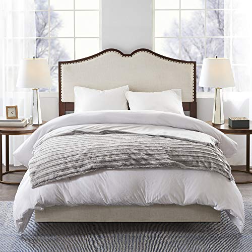 Beautyrest Duke Ultra Soft Warm Luxury Faux Fur Weighted Blanket Glass Beads Filling Pressure Relieve for Better Sleep, 60x70-18lbs, Grey