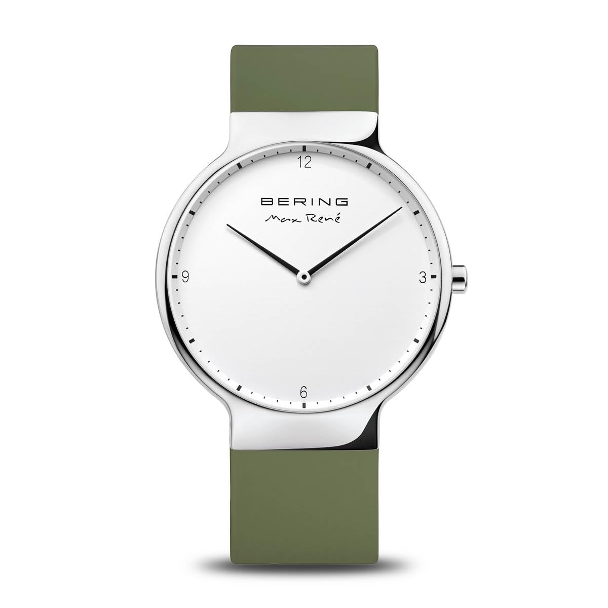 BERING Men Analog Quartz Max René Collection Watch with Silicone Strap and Sapphire Crystal 15540-800