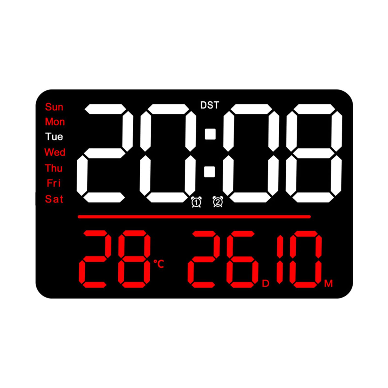 Horloge murale écran LED pour ne plus rater vos rendez-vous grâce aux 2 alarmes