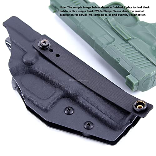 Iwb Soft Belt Loops - Black – W/Heavy Duty Rubberized Nylon Pull-The-Dot Security Snaps & Mounting Hardware - Holster Loops For Iwb Carry - (Fits 1.25" To 2.00" Belts (Adjustable) - (Pair) #TOP5