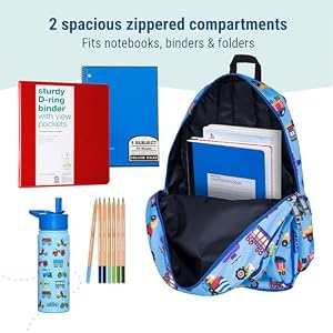 Wildkin 15-inch Kids Backpack – Durable, Padded, Adjustable for School & Travel - Trains, Planes, and Trucks Wildkin 15 inch Kids Backpack–Durable Padded Adjustable for School Travel Trains Planes and Trucks