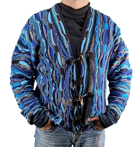 Cardigan en tricot Lorenzoni en marqueterie italienne haut de gamme taille XL
