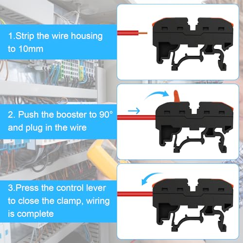 40 Stück Reihenklemmen Hutschiene, 0,08-4 mm² PCT-211 Hutschienen Klemmen, Klemmblock Klemmleiste Kit, Schnellverdrahtung Elektrischer Anschlussblock für Automatisierungsprojekte, DIY-Projekte