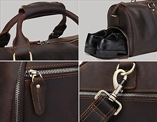 UBANT Genuine Leather Duffel Bag for Men Vintage Full Grain Leather Travel Bag with Shoes Compartment Leather Overnight Weekender Bags Tote Carry-On Luggage Handbag Sports Gym Shoulder Bag 5 UBANT Genuine Leather Duffel Bag for Men Vintage Full Grain Leather Travel Bag with Shoes Compartment Leather Overnight Weekender Bags Tote Carry-On Luggage Handbag Sports Gym Shoulder Bag