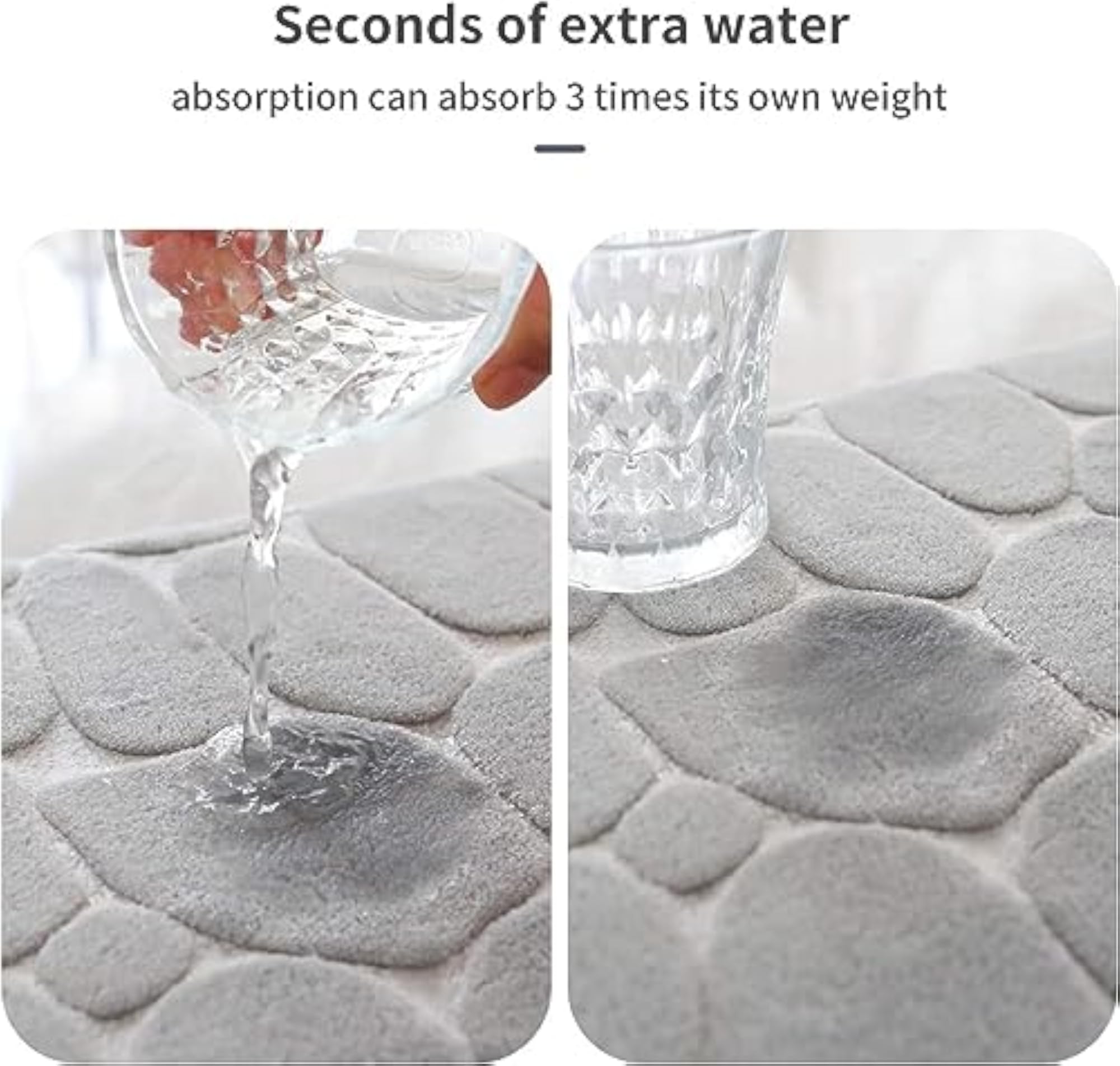 Cobblestone Memory Foam Bath Mat, Machine Washable