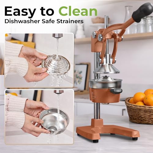 Image of Zulay Kitchen Cast Iron Juicer - Heavy Duty Manual Juicer with Detachable Strainers for Easy Cleaning, Orange Juice Press for Citrus Fruits, Perfect for Bartenders, Juice Lovers & Health Enthusiasts