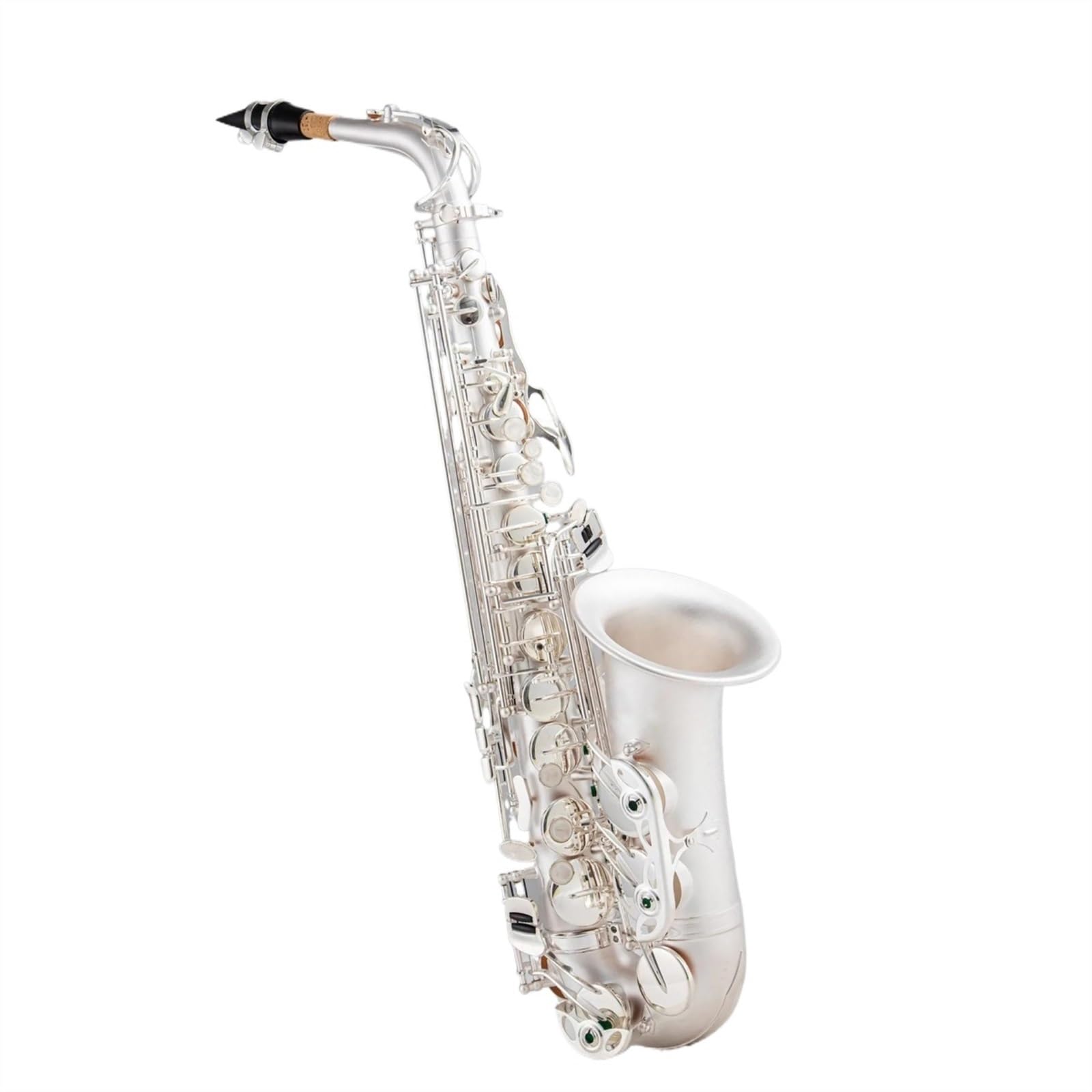 Sassofono Contralto per Studenti, accordatura in Mi bemolle, Sassofono in Ottone Placcato Argento, Strumento Musicale con Custodia in Nylon, bocchino, Grigio Chiaro, Grigio ch,Light Grey