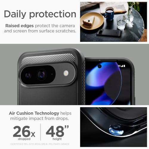Spigen Rugged Armor Designed for Pixel 9 Case/Pixel 9 Pro Case (2024) [Hard Shell] [Military-Grade Protection] - Matte Black - image 5