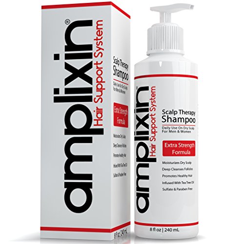 Amplixin Scalp Therapy Shampoo With Caffeine And Tea Tree Oil For Dry, Flaky Scalp, 8 Oz