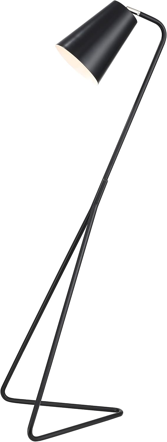 Aspen Creative 45023-11, 53" H x 17" W Contemporary Design in Matte Black Finish, Metal Shade : 4" x 7" x 9", Foot Switch Floor LAMP