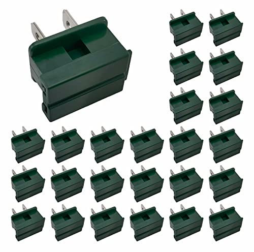 Image of 25 Pack Green SPT-1 Vampire Male Plugs for Christmas Lights Sets (SPT-1 Green)
