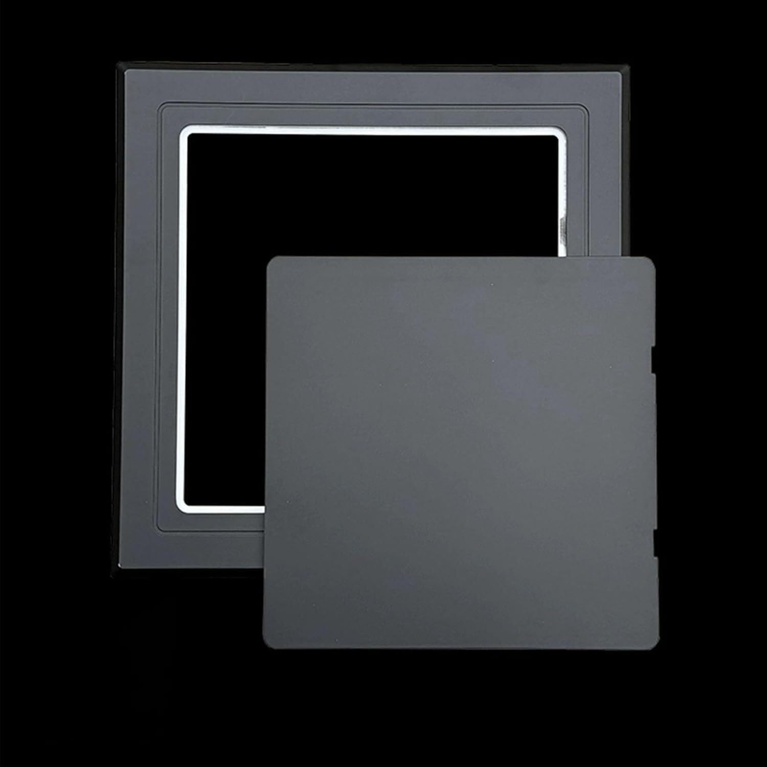 Kanduo Schwarz Plumbing Access Door Access Panel Self Adhesive Wall Access Panel Door For Shower, Conceals Electric Meter Hole Cover(,200X200mm/7.8X7.8in)