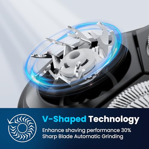 Image of Phisco Electric Razor for Men Cordless: Upgraded Rechargeable IPX7 Waterproof Shaver, Perfect for Men with Sensitive Skin and Travelers, Wet /Dry Shaving and Shower Use, Pop-Up Trimmer
