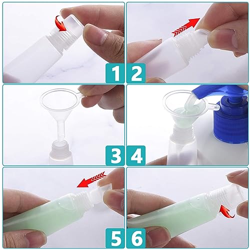 Image of MAYCREATE 50pcs Clear Lip Gloss Tubes Set, 10ml Empty Lip Balm Containers with Caps, Syringes & Labels Kit, Plastic Soft Squeeze Tubes for DIY Cosmetic Sample Pigment Powder (Sample Not Included)