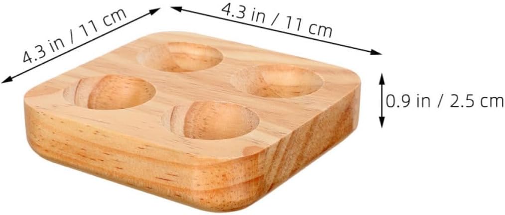 3pcs Wood Egg Tray 4-slot Double Row Organizer