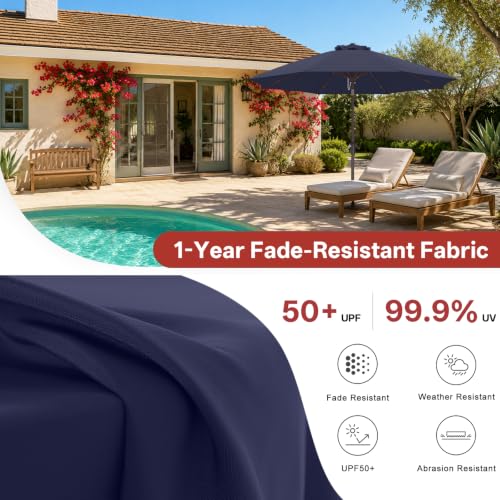 Image of ABCCANOPY 9FT Patio Umbrella Outdoor 8 Ribs Table Umbrella(Navy Blue)