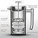 Veken French Press Coffee maker, Double-Wall 304 Stainless Steel Coffee Press with Multi-Screen System, Rust-Free, Dishwasher Safe, (1L), Black