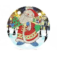 Lebartm Kit Pittura A Diamante Natale Con Luci LED - Decorazione Fai Da Te Con Cornice E Orologio - 6
