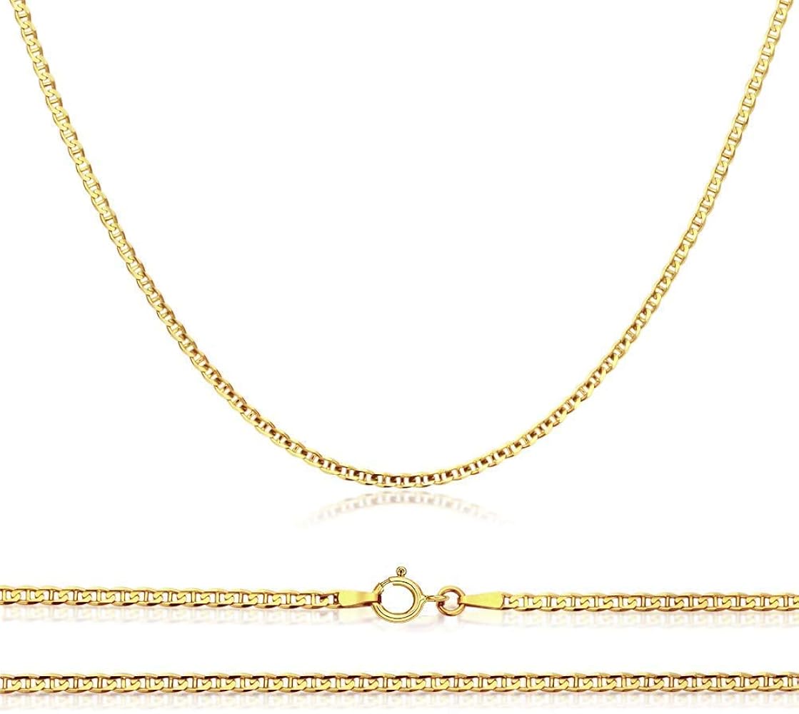 Amazon.com: Verona Jewelers Authentic 10K Gold Flat Mariner