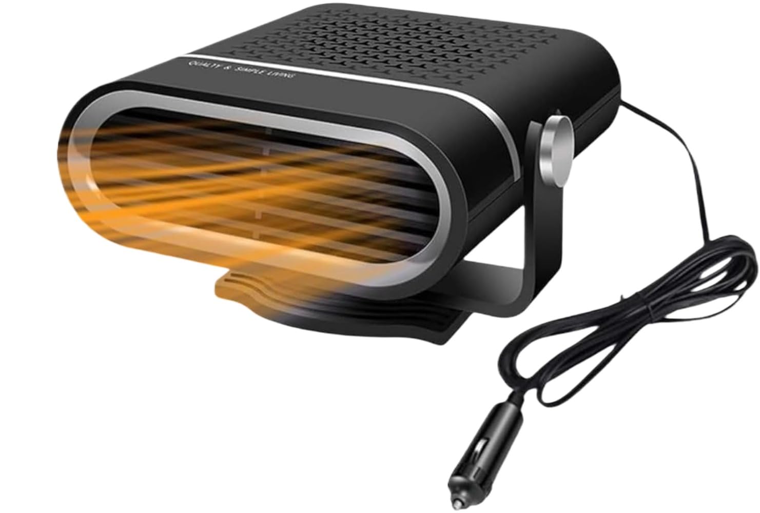 LumoLight 車&バイク、車載用冷暖房器具。車載ファンヒーター シガーソケット 温風 カーヒーターファン 車中泊 24V/12v 車載 暖房 取付簡単 車用小型ヒーター コンパクト ガラス除霜 上下 左右回転 急速加熱 除霜/除霧/保暖 曇り止め 自動車 トラック (ブラック,12V)