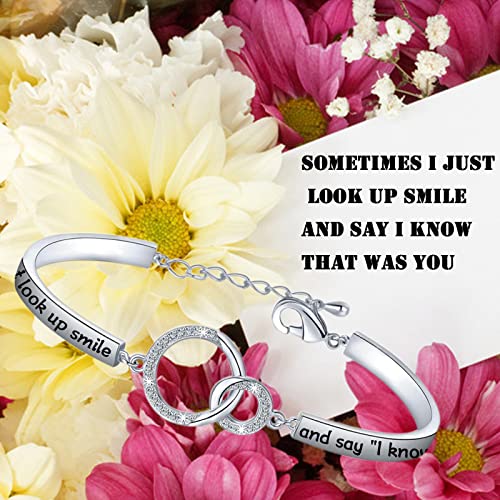 PLITI Sympathy Gift Memorial Jewelry In Memory Of Loved One Bangle Sometimes I Just Look Up Smile And Say I Know That Was You Remembrance Bracelet4
