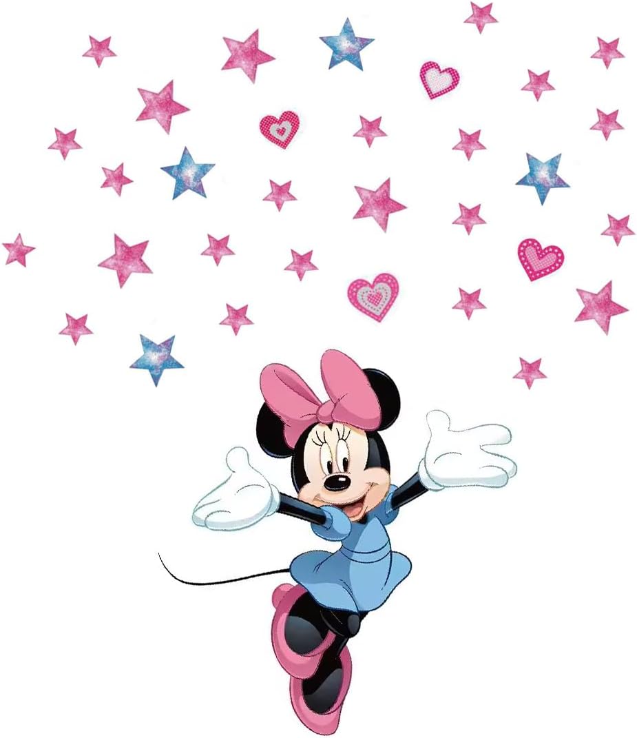 Mouse Pink and Stars Wall Decals Kids Room Stickers Cartoon Mural Decor Home 40 x 80 cm Baby Wall Stickers, Removable Vinyl Cartoon Peel and Stick 15.7X 31.5-inch Decals - Image 7