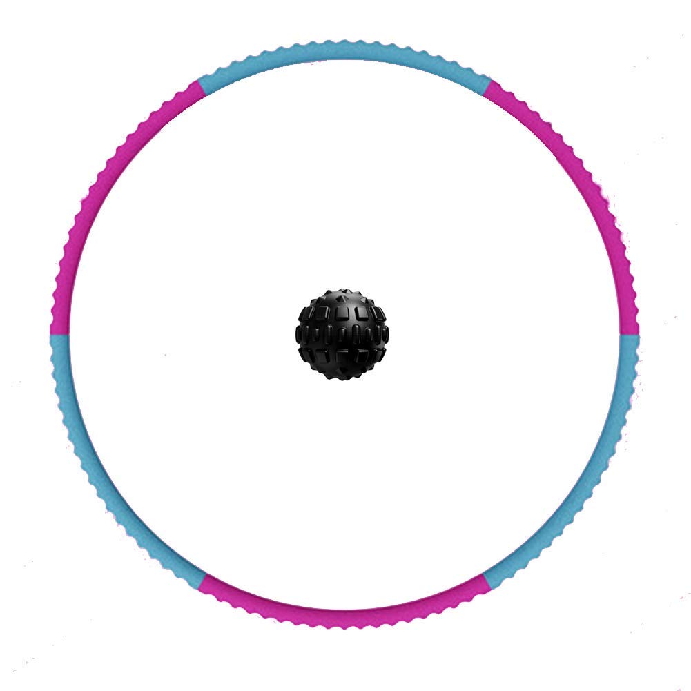 Cerchio di fitness Sfera di massaggio + Hula Hoops for adulti e adolescenti, 2.6kg ponderata fitness Hula Hoop for adulti, rimovibile Schiuma Hula anello, Hoola Hoops Donna Vita Trainer vita sottile S