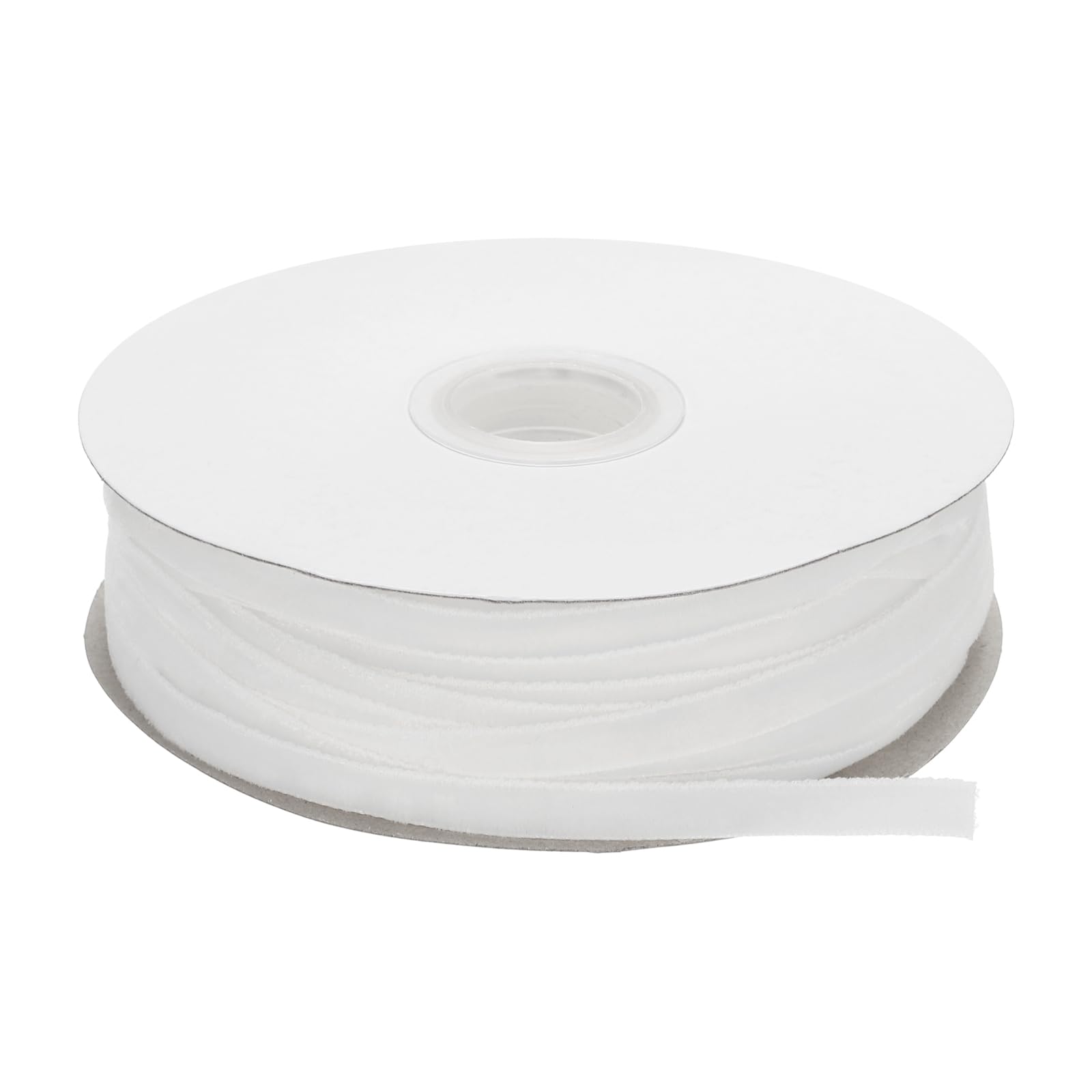 sourcing map Velvet Ribbon 1/4 Inch x 50 Yard Single Face Spool Silky Velvet Fabric for Bouquets DIY Crafts Gift Wrapping Wedding Party White