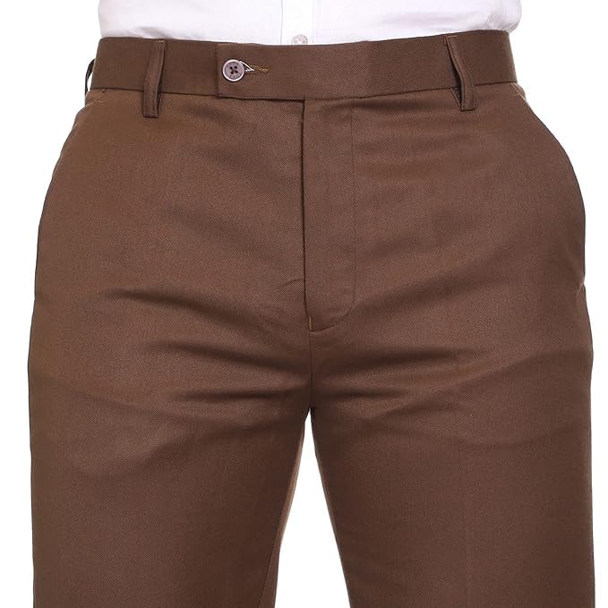 Image of Formal Pant for Men. Regular Fit, Lightweight, Flat Front, Premium Cotton Polyester Blend Fabric. Office, Party and Casual Wear. Non Stretchable.
