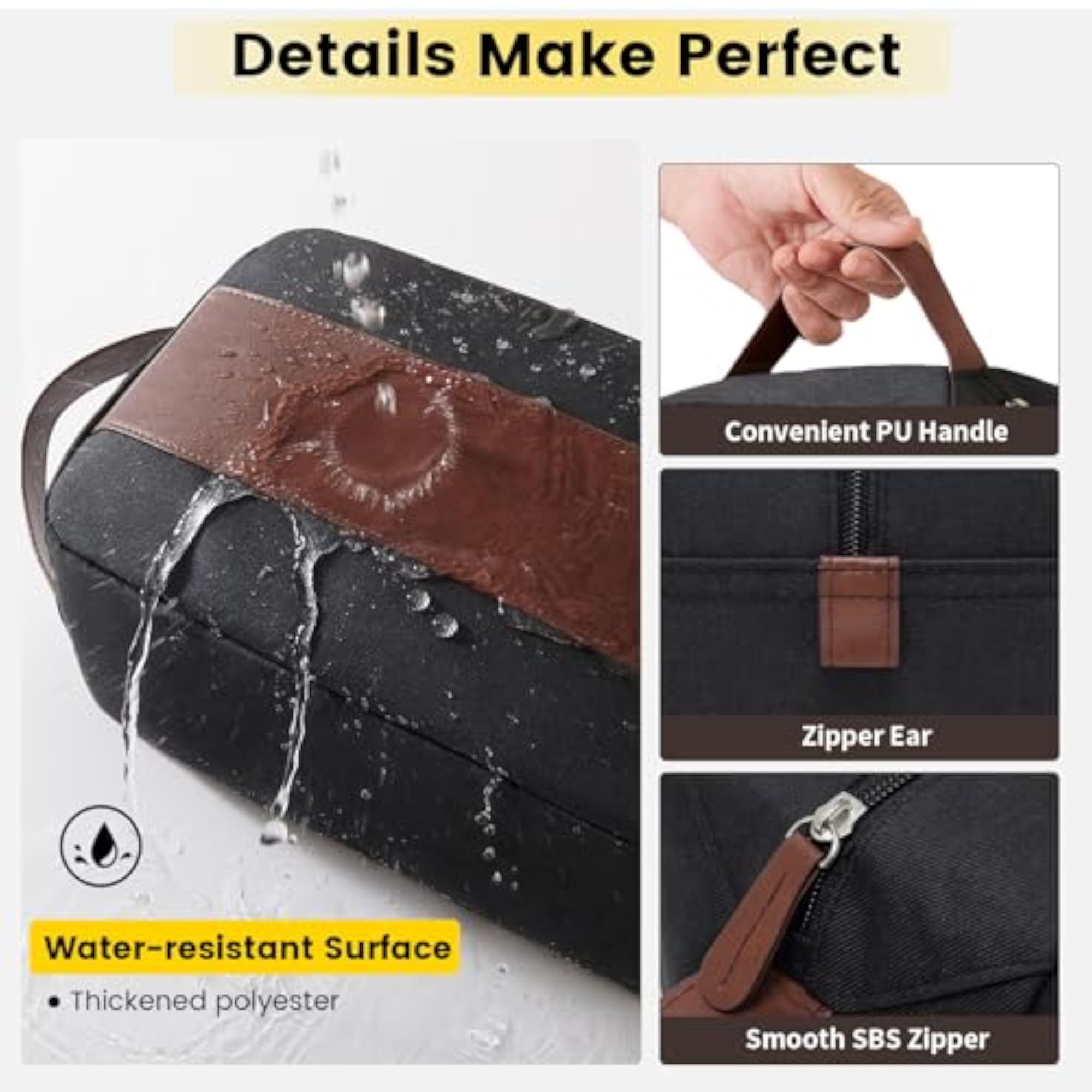 Men's Travel Toiletry Bag - Large Dopp Kit