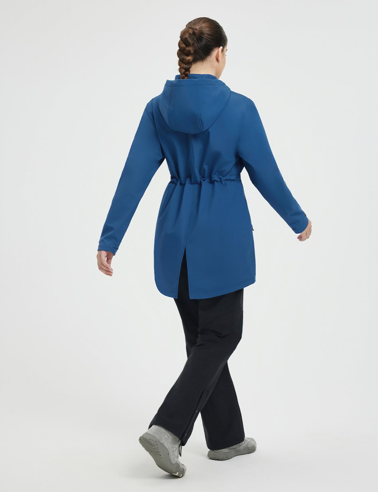 baleaf Giacca da donna foderata in pile Softshell giacca lunga impermeabile leggera impermeabile giacca a vento da donna giacca lunga per escursionismo