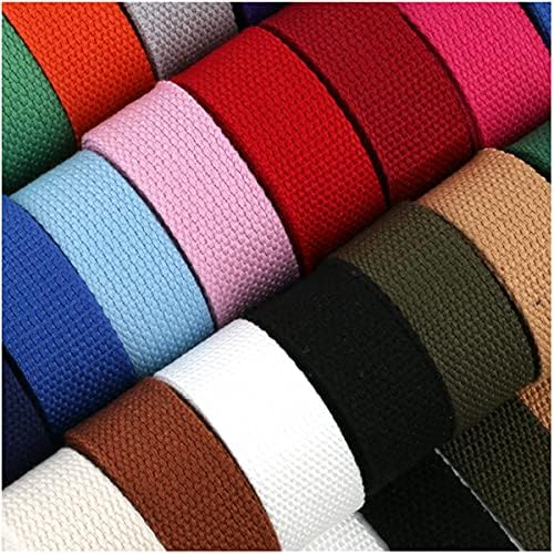 Suncoolla 5M Canvas Cotton Plain Weave Webbing Strap Bag Belt Tape 25/38/50mm (Beige, 38mm)