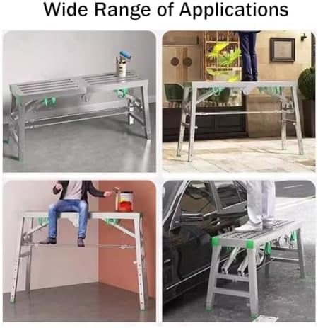 Heavy-Duty Folding Scaffolding Ladder - Portable Steel Work Platform for Stairs, 770 lbs Capacity, Versatile Home Engineering Workbench (140x30cm)