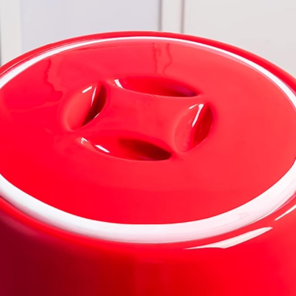 Ceramic Food Storage Jar Rice Storage Container Grain Storage Bin Ceramic Rice Bucket Rice Storage Box Sealed Rice Bin Cereal Rice Container for Kitchen(Red,25KG)
